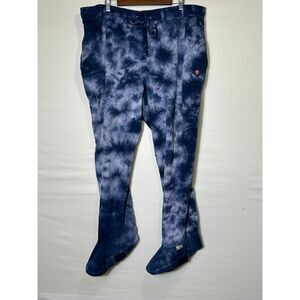 Feejays Women's BOHO Navy Tie-Dye Footed Lounge Joggers Size 2X Plus Size